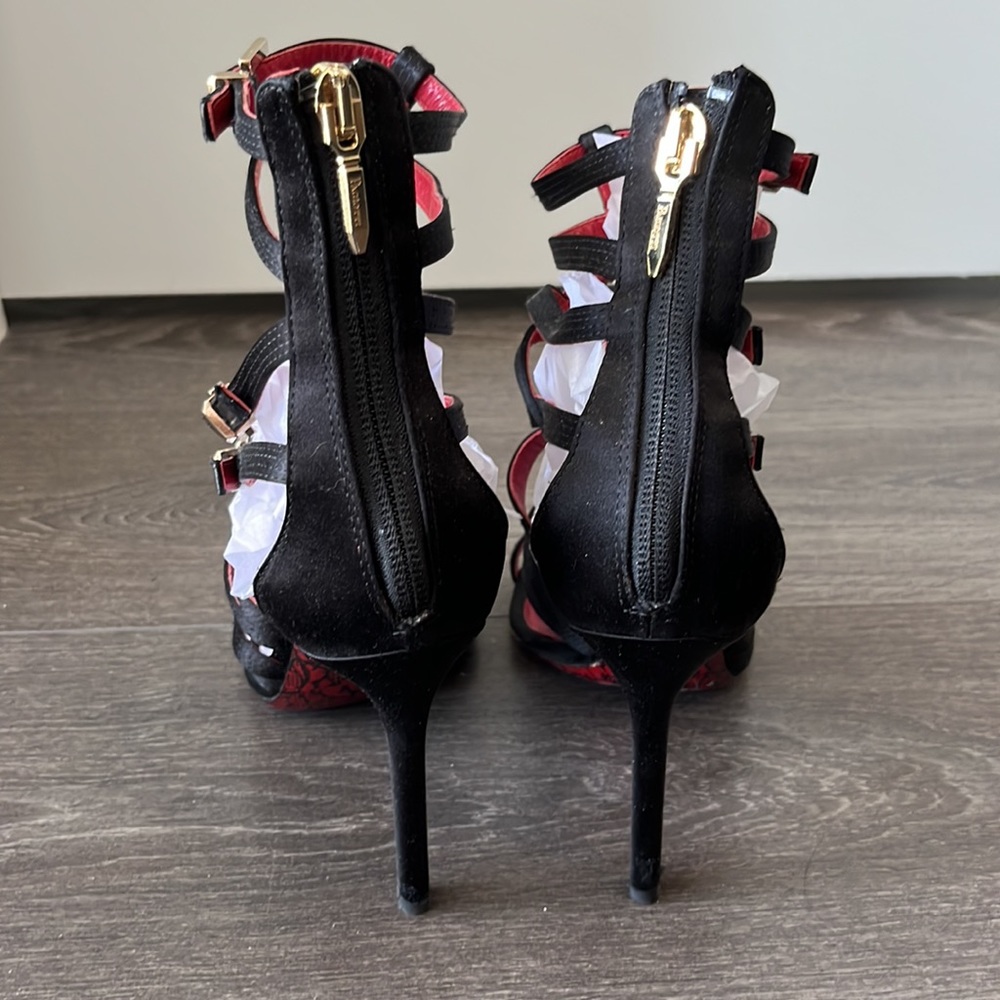 CESARE PACIOTTI WOMEN'S RASO+KID BLACK SANDALS - Picture 7 of 12